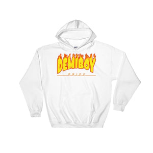 Hooded Sweatshirt - Demiboy Flames White / S