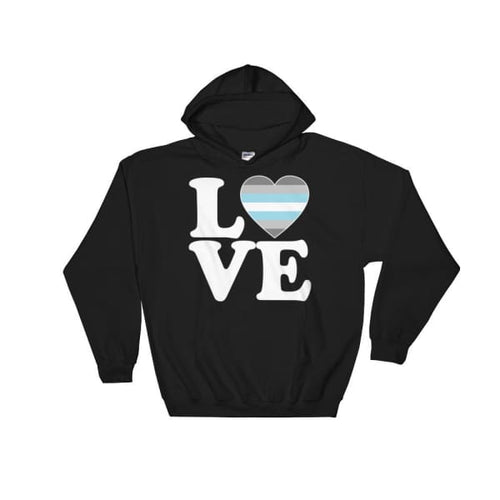 Hooded Sweatshirt - Demiboy Love & Heart Black / S