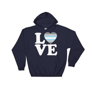 Hooded Sweatshirt - Demiboy Love & Heart Navy / S