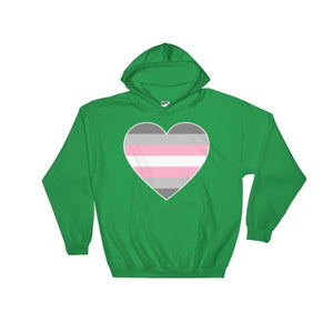 Hooded Sweatshirt - Demigirl Big Heart Irish Green / S