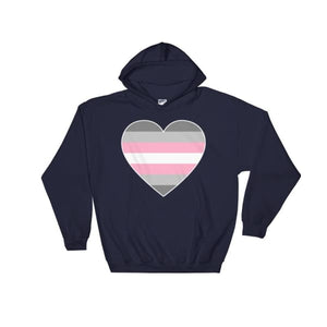 Hooded Sweatshirt - Demigirl Big Heart Navy / S