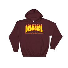 Hooded Sweatshirt - Demigirl Flames Maroon / S