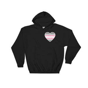 Hooded Sweatshirt - Demigirl Heart Black / S