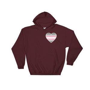Hooded Sweatshirt - Demigirl Heart Maroon / S