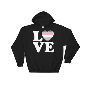 Hooded Sweatshirt - Demigirl Love & Heart Black / S