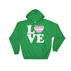 Hooded Sweatshirt - Demigirl Love & Heart Irish Green / S