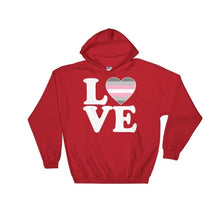 Hooded Sweatshirt - Demigirl Love & Heart Red / S