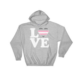 Hooded Sweatshirt - Demigirl Love & Heart Sport Grey / S