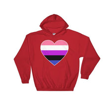 Hooded Sweatshirt - Genderfluid Big Heart Red / S