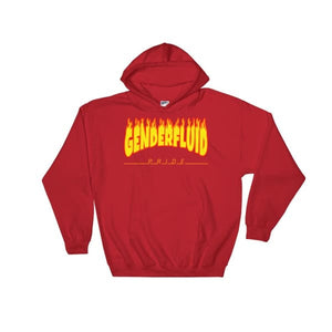 Hooded Sweatshirt - Genderfluid Flames Red / S