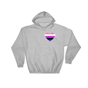 Hooded Sweatshirt - Genderfluid Heart Sport Grey / S