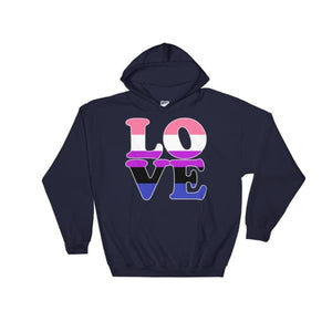 Hooded Sweatshirt - Genderfluid Love Navy / S