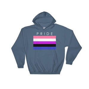 Hooded Sweatshirt - Genderfluid Pride Indigo Blue / S