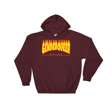 Hooded Sweatshirt - Genderqueer Flames Maroon / S