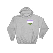 Hooded Sweatshirt - Genderqueer Heart Sport Grey / S