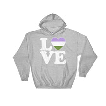 Hooded Sweatshirt - Genderqueer Love & Heart Sport Grey / S
