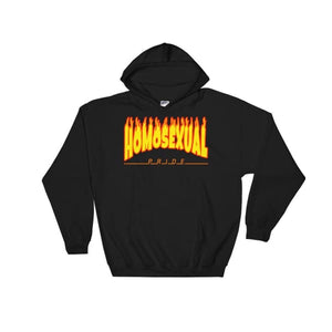 Hooded Sweatshirt - Homosexual Flames Black / S