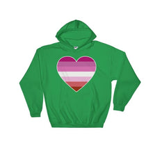 Hooded Sweatshirt - Lesbian Big Heart Irish Green / S