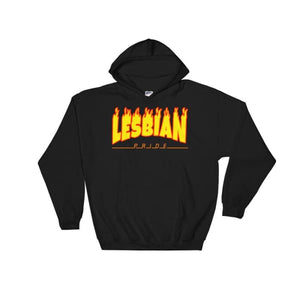 Hooded Sweatshirt - Lesbian Flames Black / S