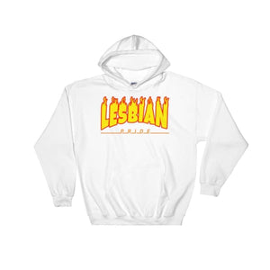 Hooded Sweatshirt - Lesbian Flames White / S