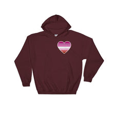 Hooded Sweatshirt - Lesbian Heart Maroon / S
