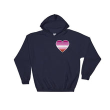 Hooded Sweatshirt - Lesbian Heart Navy / S