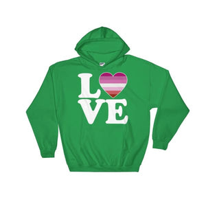 Hooded Sweatshirt - Lesbian Love & Heart Irish Green / S