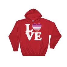 Hooded Sweatshirt - Lesbian Love & Heart Red / S