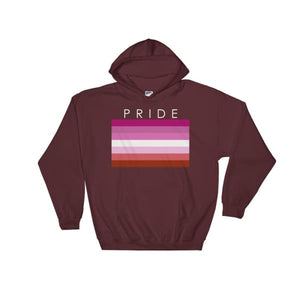 Hooded Sweatshirt - Lesbian Pride Maroon / S