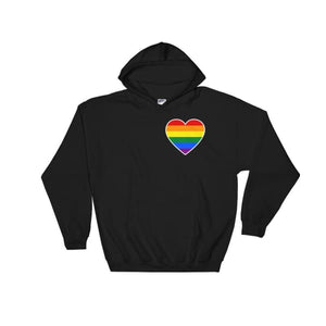Hooded Sweatshirt - Lgbt Heart Black / S