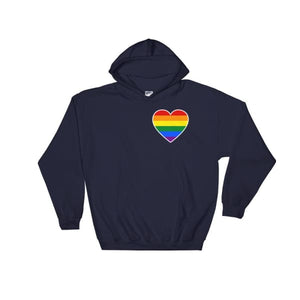 Hooded Sweatshirt - Lgbt Heart Navy / S