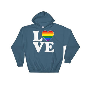 Hooded Sweatshirt - Lgbt Love & Heart Indigo Blue / S