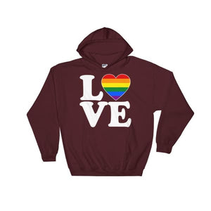 Hooded Sweatshirt - Lgbt Love & Heart Maroon / S