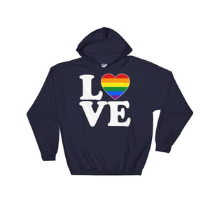 Hooded Sweatshirt - Lgbt Love & Heart Navy / S