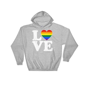 Hooded Sweatshirt - Lgbt Love & Heart Sport Grey / S