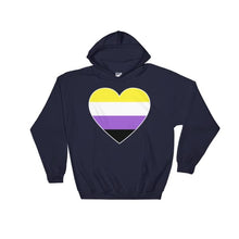 Hooded Sweatshirt - Non Binary Big Heart Navy / S