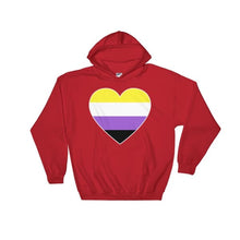 Hooded Sweatshirt - Non Binary Big Heart Red / S