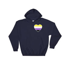 Hooded Sweatshirt - Non Binary Heart Navy / S