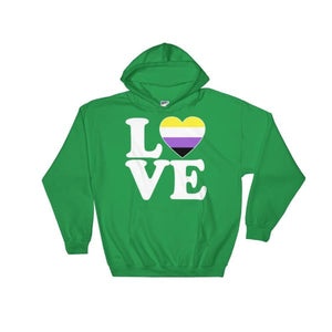Hooded Sweatshirt - Non Binary Love & Heart Irish Green / S