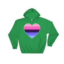 Hooded Sweatshirt - Omnisexual Big Heart Irish Green / S