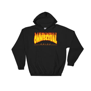 Hooded Sweatshirt - Omnisexual Flames Black / S
