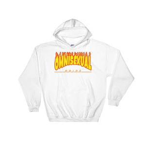 Hooded Sweatshirt - Omnisexual Flames White / S