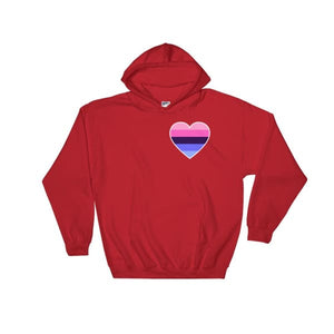 Hooded Sweatshirt - Omnisexual Heart Red / S