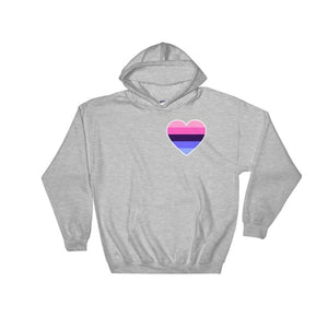 Hooded Sweatshirt - Omnisexual Heart Sport Grey / S