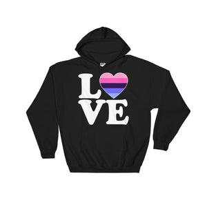 Hooded Sweatshirt - Omnisexual Love & Heart Black / S