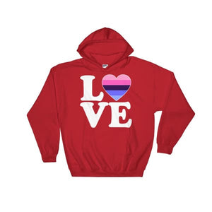 Hooded Sweatshirt - Omnisexual Love & Heart Red / S