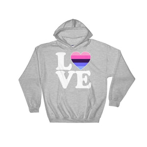 Hooded Sweatshirt - Omnisexual Love & Heart Sport Grey / S