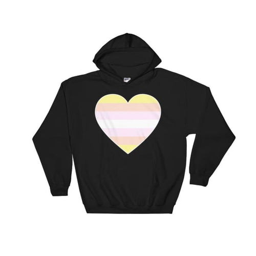 Hooded Sweatshirt - Pangender Big Heart Black / S