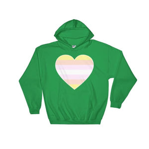Hooded Sweatshirt - Pangender Big Heart Irish Green / S