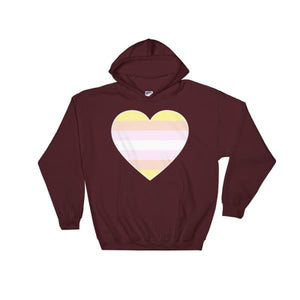 Hooded Sweatshirt - Pangender Big Heart Maroon / S